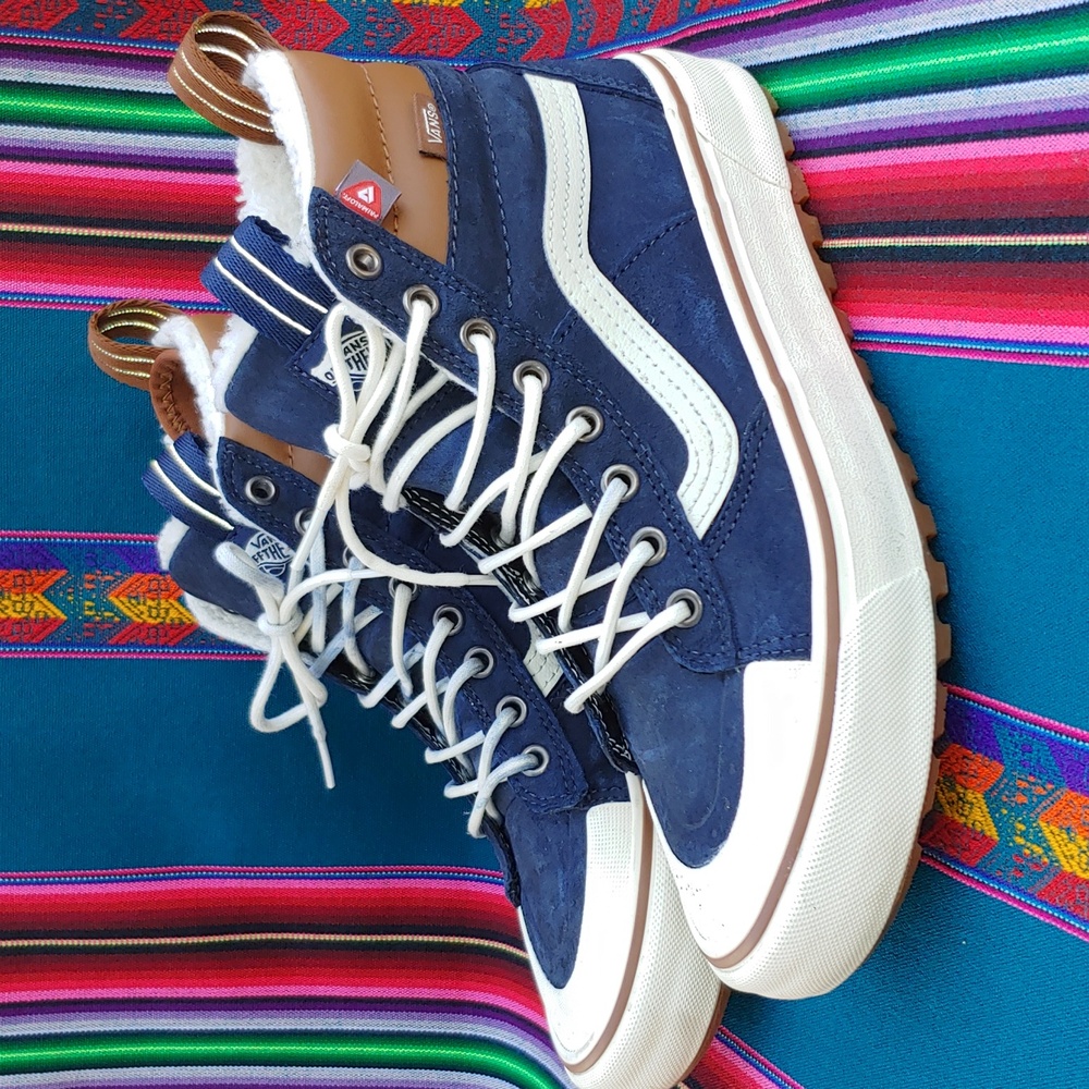 Vans Sk8-Hi MTE-2.0 DX Insulated Shoes Blue and Cream Men's 7 Women's 8.5 - Picture 4 of 17
